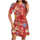 thumbnail image 1 of Vestido Corto para las Mujeres Cuello Redondo Manga Corta Impresa Suéter, Moda Casual Estilo Línea, 1 of 5