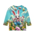 thumbnail image 5 of ZVAVZ 2026 Trendy Easter Shirts for Girls Funny Bunny Graphic Tee Shirts Toddler Girls Cotton 3/4 Sleeve Tops Crewneck Casual Summer T Shirts Multicolor,5-6Years, 5 of 5