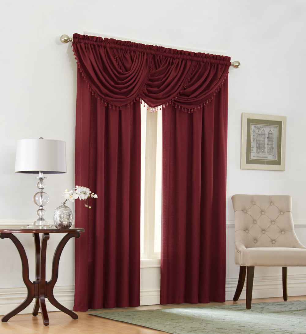 Emerald Crepe Heavy Textured 5 Piece Complete Window Curtain Set By ...