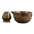 thumbnail image 4 of 2x Matcha Set Tazón de té con boqueres vertidos y accesorios ceremoniales ceremoniales Batir de cerámica hecha a mano Tazón de té para amigos verde, 4 of 8