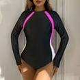 thumbnail image 2 of Maillots de Bain Rash Guards Sha ref pour Femmes à Manches Longues avec Fermeture Éclair, Combinaison de Surf Écran Solaire avec Design Patchwork pour Sports Nautiques, Combinaison Humide Protectrice pour Plage, Natation, Surf et Sports Nautiques, 2 of 7