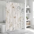 thumbnail image 6 of Beige Black Botanical Bathroom Shower Curtains with 12 Hooks Polyester Waterproof Shower Curtain for Stalls and Bathtubs Watercolor Floral Vintage Decorative Bathroom Privacy Curtain 36x78 Inches, 6 of 8