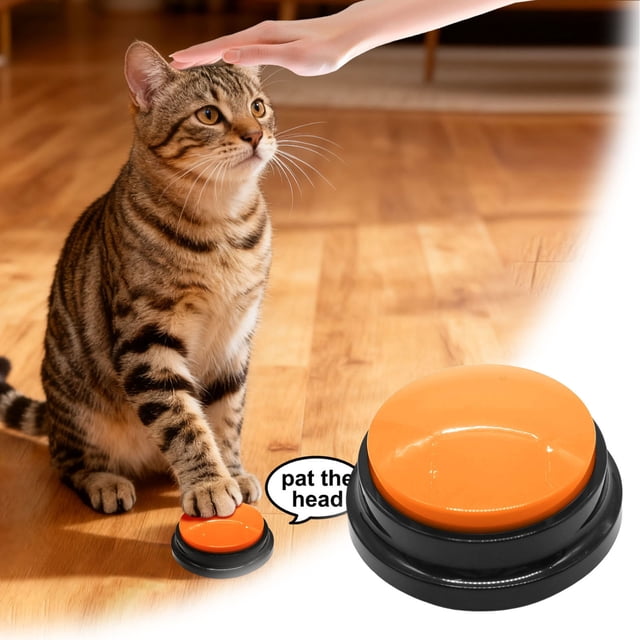 Interactive Pet Training Voice Button Communication Device with 30 Second Recordable Function for Cat and Dog Educational Games