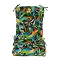 thumbnail image 5 of Blazing Needles 18-inch by 38-inch Spun Polyester Patterned Outdoor Tufted Chair Cushion, 5 of 5
