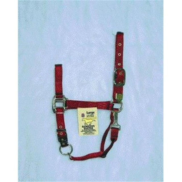 Hamilton Halter Company - Adjustable Chin Halter With Snap- Red Large - 1DAS LGRD