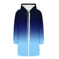 thumbnail image 4 of jtjvou Long Zip Up Hoodie Women Oversizwd Fleece Jacket with Pocket Loose Long Sleeve Y2k Sweatshirt Fall Colorblock Clothes Blue XXL, 4 of 6