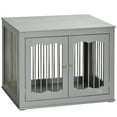 thumbnail image 1 of PawHut Meuble Cage pour Chien, Table d'Appoint pour Chenil, Gris, 1 of 10