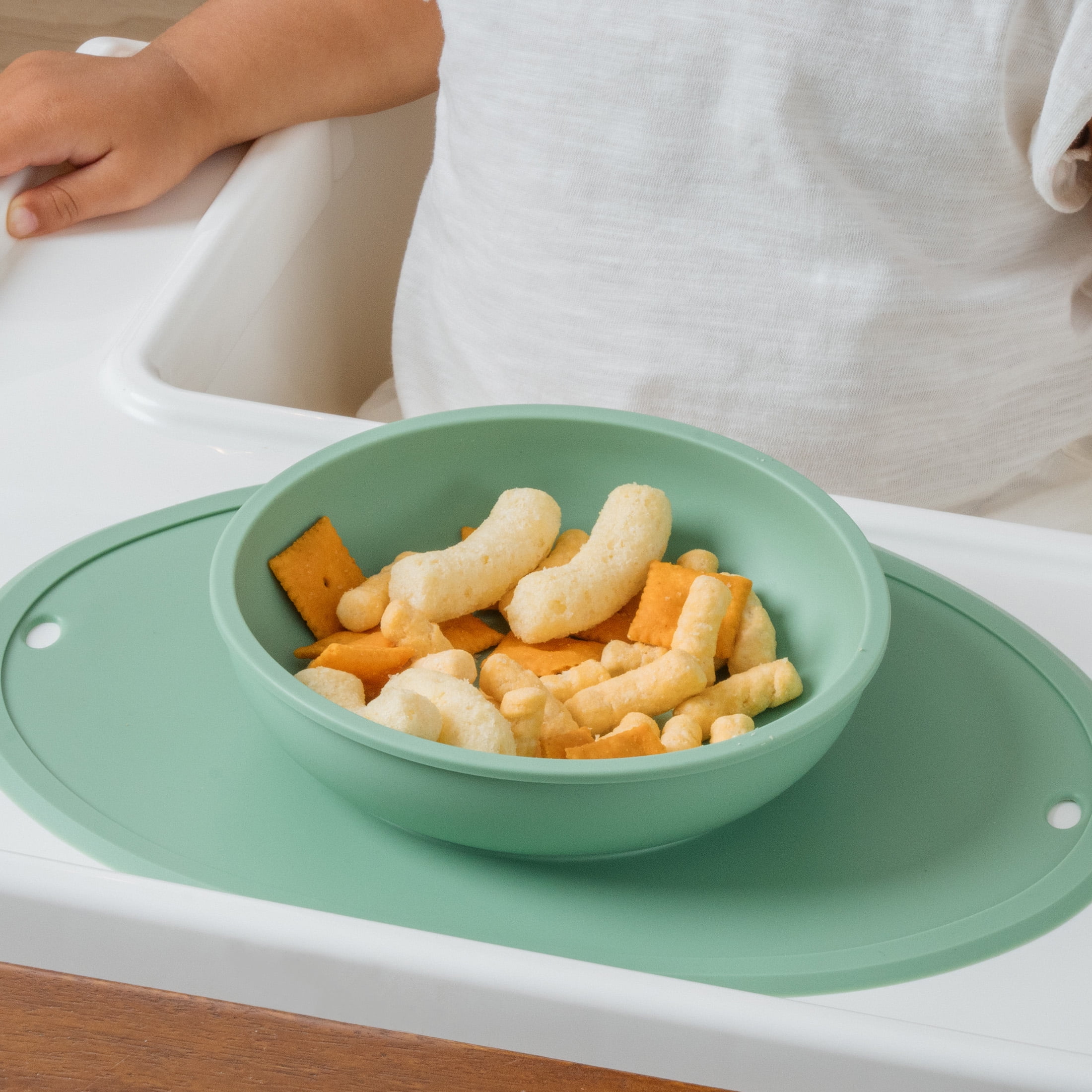 UpwardBaby Bowl with Suction Placemat  - BPA Free - 100% Food-Grade Silicone - 6m+