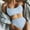 Sky Blue, variant on Ofreoo Womens Scoop Neck Cut Out Front Lace Up Back High Cut Monokini One Piece Swimsuit on Clearance