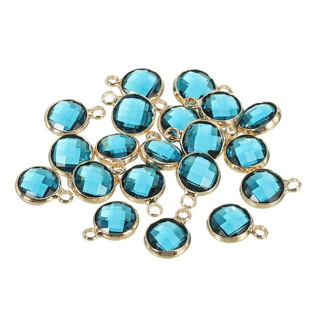 Unique Bargains Crystal Birthstone Charm, December Pendants Drop Bead Lake Blue, for Jewelry Making, 20 Pack