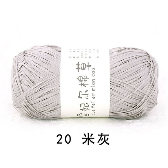 Firefly Hope Fil de Raphia 100G pour Crochet, Fil de Coton Doux pour Crochet Sac/chapeau de Plage d'Été, 503 Yards Fil de Papier Ruban pour Débutants Tricot à la Main DIY, Gris