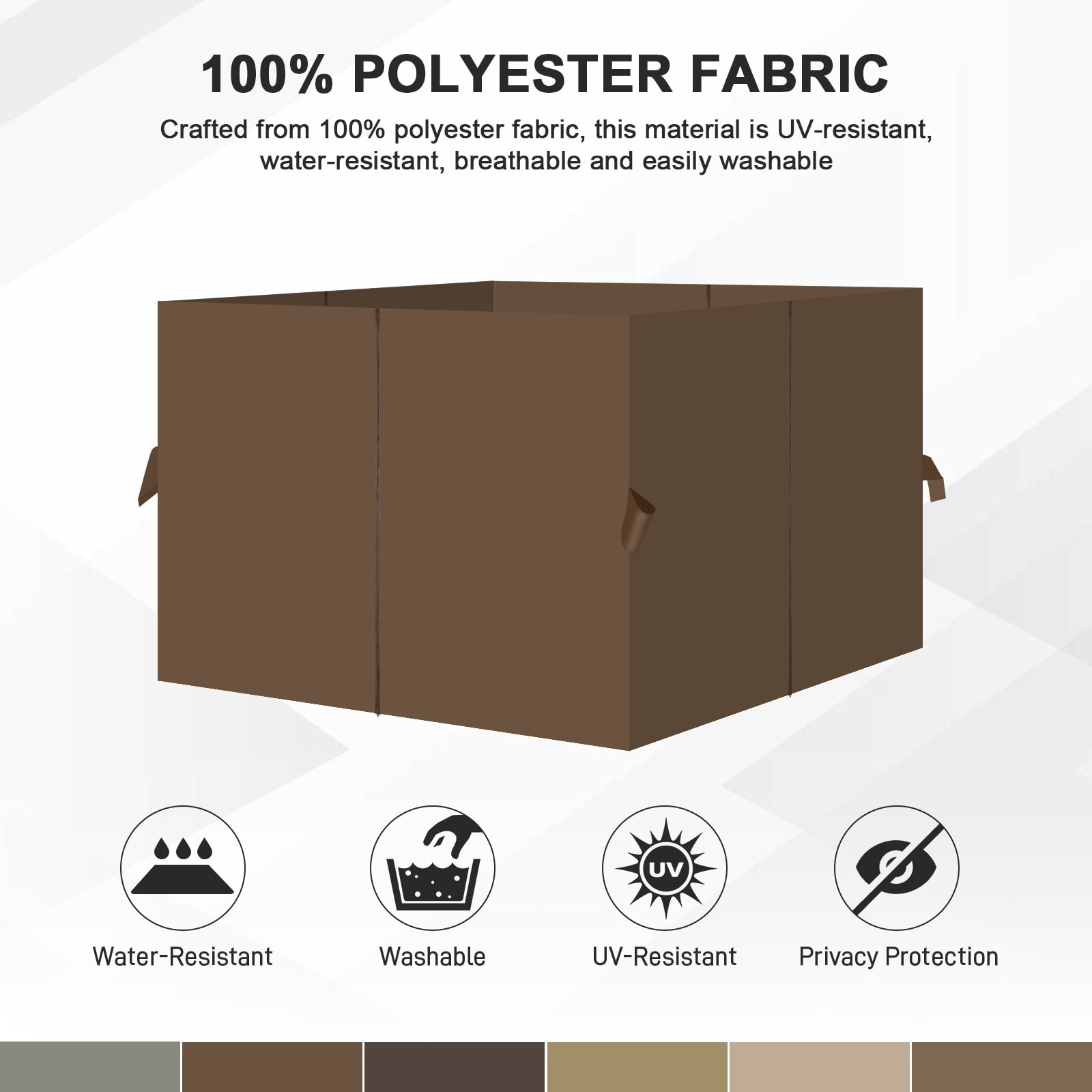 Aoodor 12' x 16' Gazebo Curtain Set Protecting Privacy Side Walls 4 Panels, Curtain Only - Brown