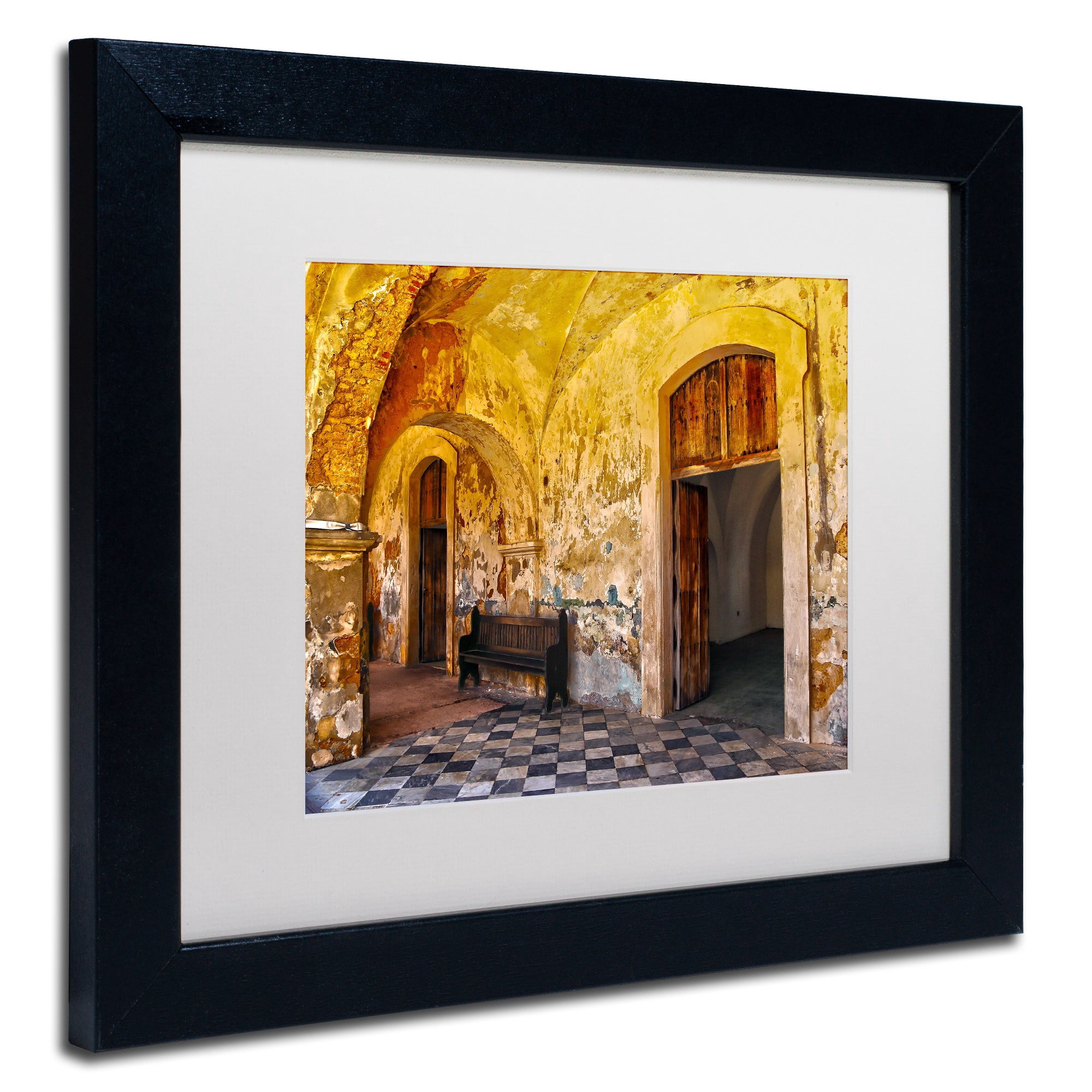 Trademark Fine Art "Castillo de San Felipe del Morro 1" Canvas Art by CATeyes, White Matte, Black Frame