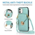 thumbnail image 2 of Crossbody Wallet Women Case for iPhone 11,[RFID Blocking] Credit Card Holder with Should Strap,Premium PU Leather Purse Metal Buckle Folio Flip Cover For iPhone 11, Green, 2 of 8