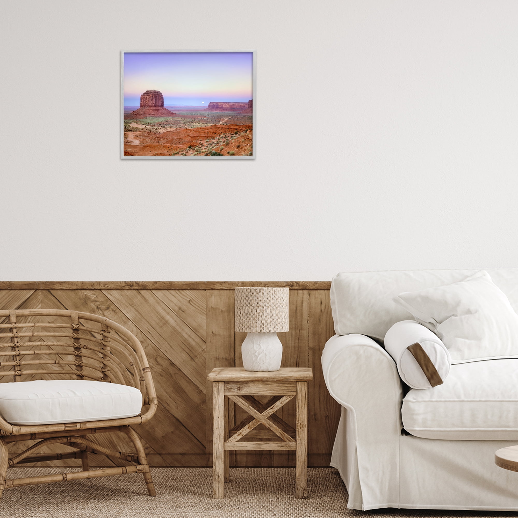 Stupell Industries Moonrise Over Monument Valley Gray Framed Giclee Art, design by Dennis Frates