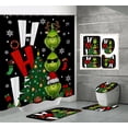 thumbnail image 3 of Cortina de ducha de poliéster impermeable con estampado digital de Grinch navideño, cortinas de ducha para baño, 3 of 6