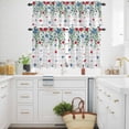thumbnail image 3 of Independence Day Star Kitchen Curtains Valances and Tiers Set of 3 Country Farmhouse Red Blue Star Leaf Flower Gray Plaid Tier Curtains and Valance with Rod Pocket for Small Windows, 27.5"x24", 3 of 9