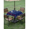 thumbnail image 4 of Outdoor Tablecloth with Umbrella Hole for Patio/Picnic/Party/Camping, 4th of July Waterproof Table Cloth Square Cover Washable, Independence Day American Patriotic Stars Blue (54"x 54"), 4 of 8