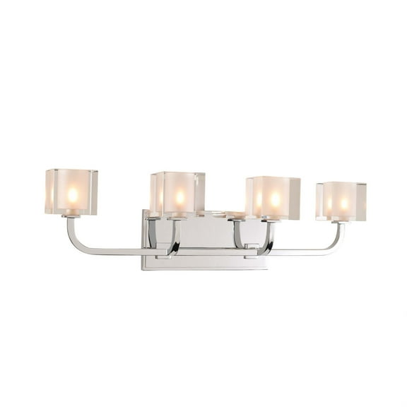 Kalco Lighting Arcata 24" 4-light Modern Crystal Bath Light in Chrome