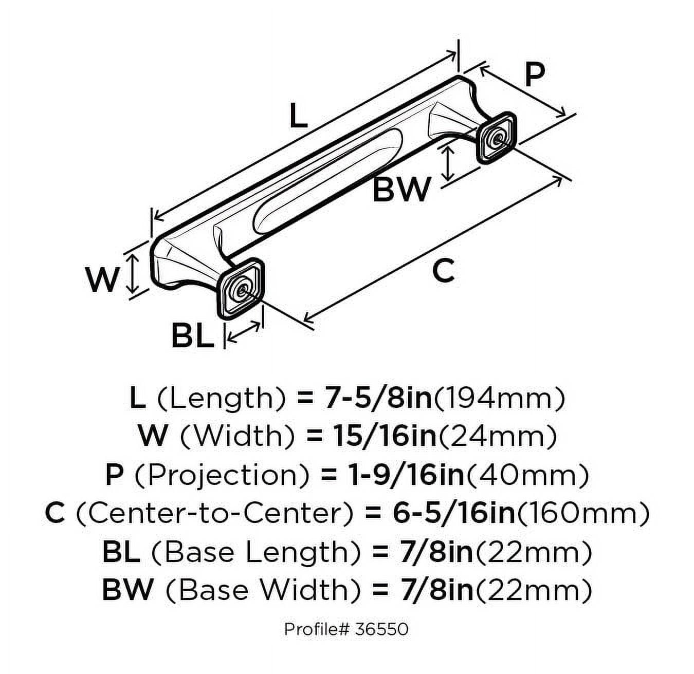 Amerock Wells Collection 6-5/16" (160mm) CTC Pull - Satin Nickel