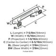 thumbnail image 2 of Amerock Wells 6-5/16 in (160 mm) Center-to-Center Polished Nickel Cabinet Pull, 2 of 7