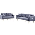 thumbnail image 2 of Dark Gray Sofa Loveseat Linen Style / Living Room Experience with Charging and Pockets, 2 of 5