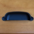 thumbnail image 3 of 3-1/2 Inch Center to Center Classic Matte Black Bin Pull Cabinet Hardware Cup Handle - 4767-MB, 3 of 3
