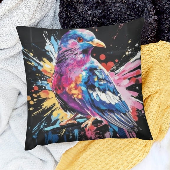 ZFLMY Watercolor Pigeon Cute Throw Pillow Cases Standard Size Soft Pillowcases Pillow Covers Sofa Bed Decor for Room Home  18x18in