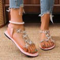 thumbnail image 5 of Viluyesy Womens Flat Sandals, Open Toe Shiny Rhinestone Wide Width Fashion Casual Beach Shoes Pink US5.5, 5 of 7