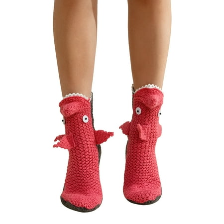 

Adult Kid Funny 3D Cartoon Animals Socks Warm Slipper Socks for Winter Christmas New Year Home