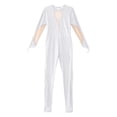 thumbnail image 5 of Alvivi Kids Girls Rhinestone Long Sleeve Figure Ice Skating Jumpsuit Unitard Gymnastics Dance Leotard White 16, 5 of 7