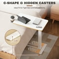 thumbnail image 6 of ACTIVESIT White 28"x16" Adjustable Overbed Bedside Table with Wheels Laptop Table Standing Computer Desk Portable Stand-up Work Station Cart Tray Side Table for Sofa and Bed, 6 of 8