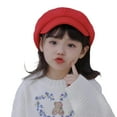 thumbnail image 2 of Callipe Children Beret Short Brim Vintage Solid Color Newsboy Cap Warm Autumn Winter Cap Girls Octagonal Cap Daily Outdoor Activities Headwear, 2 of 8