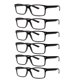 thumbnail image 1 of Paquete de 6 gafas de lectura con bloqueo de luz azul for hombres y mujeres, marco negro clásico ligero con bisagras de resorte, visión de aumento clara for computadora y uso diario, 1 of 4
