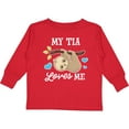 thumbnail image 3 of Inktastic My Tia Loves Me with Sloth and Hearts Boys or Girls Long Sleeve Toddler T-Shirt, 3 of 5