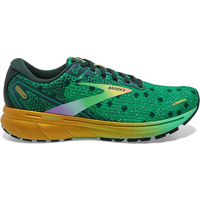 Brooks Women's Ghost 14 Running Shoes, Bright Green/Gables/Gold, 7.5 B