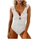 thumbnail image 2 of Trajes de baño para mujer, moda para mujer, color sólido, con cojín en el pecho y sin soporte de acero, traje de baño holgado con cordón dividido, trajes de baño para mujer, trajes de baño para mujer,, 2 of 6