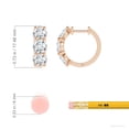 thumbnail image 3 of Angara Three Stone Lab Grown Diamond Hoop Earrings in 14K Rose Gold for Women - April Birthstone Jewelry | 3ct Lab Created Diamond Hoops, 3 of 7