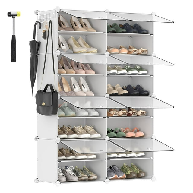 Organizador de zapatos SONGMICS, 8 cubos, 32 pares, blanco