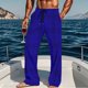 thumbnail image 1 of Pantalones de pijama largos para hombre, informales, con estampado a cuadros, holgados, deportivos, elásticos, rectos, vintage, con bolsillos, 1 of 6