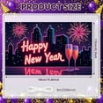 thumbnail image 2 of Neon Light Theme Happy New Year Banner Colorful Fireworks Celebration Banner City Night Backdrop Festive Festive Banner for New Year Party New Year's Eve Celebration Indoor Party, 2 of 9