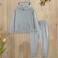 thumbnail image 2 of newwalpole Fall Outfits for Toddler Girl Boy Long Sleeve Top and Long Pants Set Toddler Sweatsuits Gray for Size 10-11 Years, 2 of 6