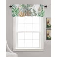 thumbnail image 3 of Tropical Leaves Linen Curtain Valance for Bedroom/Bathroom/Kitchen/Living/Dining Room Window,Green Boho Botanical Polka Dots Bohemian Pocket Topper Drapes Decorative Cafe Drapery Panel 42"x18", 3 of 6