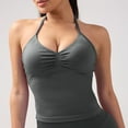 thumbnail image 2 of Gym Tank Tops Woman, Audhol Womens Strappy Top Halter Sports Bra Sleeveless Gym Yoga Workout Tank Tops Compression Gym Fitness Halter Workout Tops for Women Dark Gray S, 2 of 6