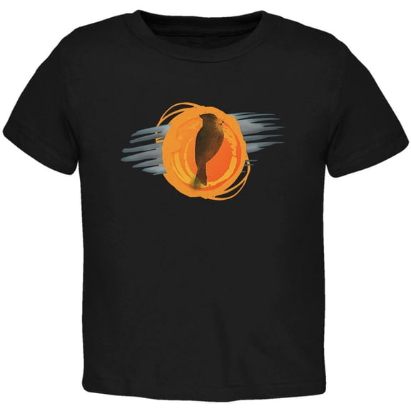 Halloween Raven in a Harvest Moon Abstract Toddler T Shirt Black 3T