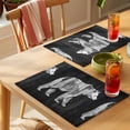 thumbnail image 4 of Black White Bear Placemats Set of 8 Farmhouse Country Vintage Wood Grain Place Mats Indoor Wipeable Table Mats Washable Cloth Dining Table Placemats for Kitchen Holiday Party Home Decor 13x19 Inch, 4 of 9