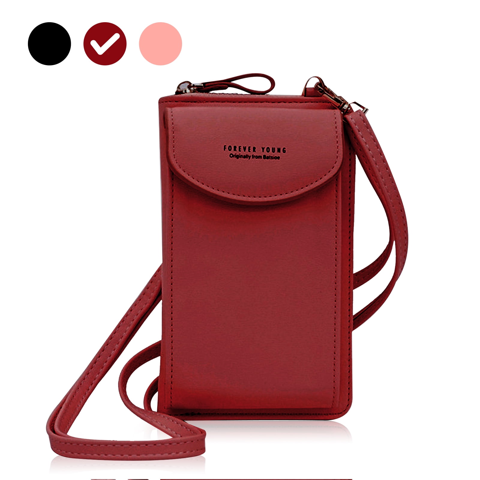 PU Leather Wallet Crossbody Cell Phone Bag Pouch for Women Chic Handbag S 