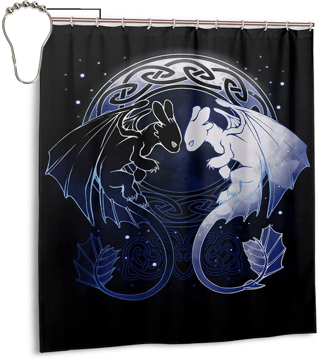 How to Train Your Dragon Waterproof Shower Curtain Bath Wall Hanging Hook 3 Size 
