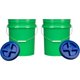 thumbnail image 1 of LZHF 5 Gallon Green Food Grade BPA Free Made in USA Bucket Pail with Airtight Screw On Blue lid(Pack of 2), 1 of 4