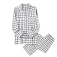 thumbnail image 2 of Yaltungu Pajama Sets for Men Plaid Pants Button down Long Sleeve Shirts with Pocket Casual Sleepwear 2 Piece Outfits, 2 of 4